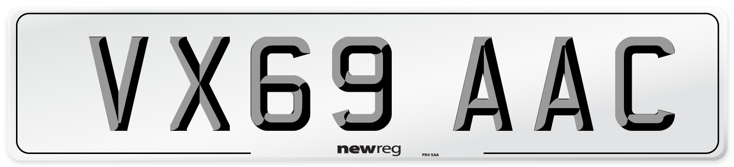 VX69 AAC Number Plate from New Reg